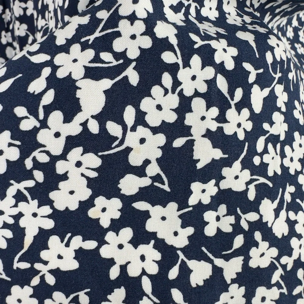 J.Crew Shirt Women L Blue White Floral Romantic Career Flowy Coquette Boho Fairy
